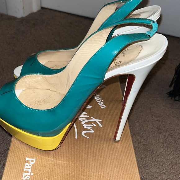 Christian Louboutin Used. Right back strap has been reattached due breaking. - Picture 3 of 5